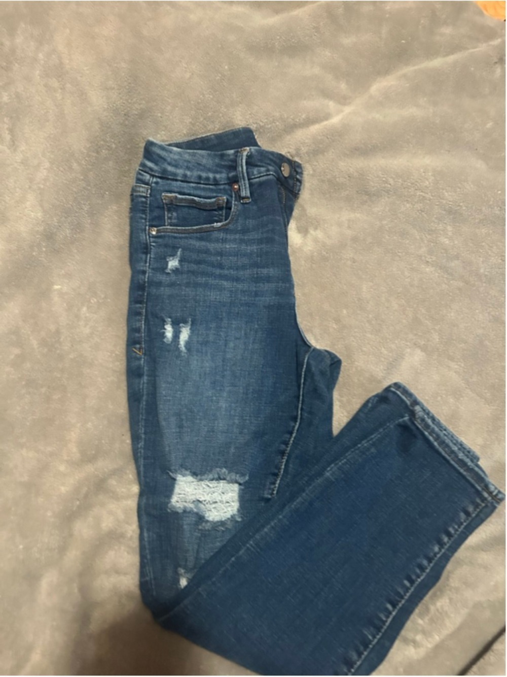 Women's GOOD AMERICAN Blue Distressed Skinny Jeans Size 28